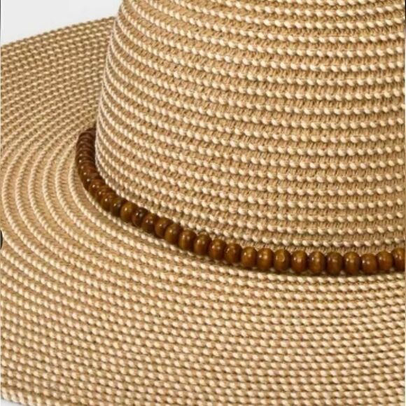 Wide Brim Straw with Beads Floppy Hat - A New Day - Picture 4 of 4